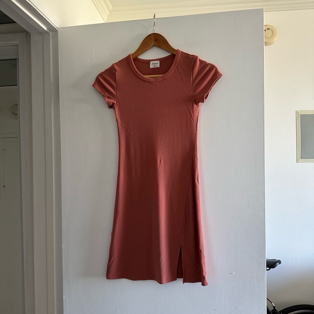 Aritzia Wilfred Free Orange Tencel Pillar Dress size XS EUC - Picture 4 of 7